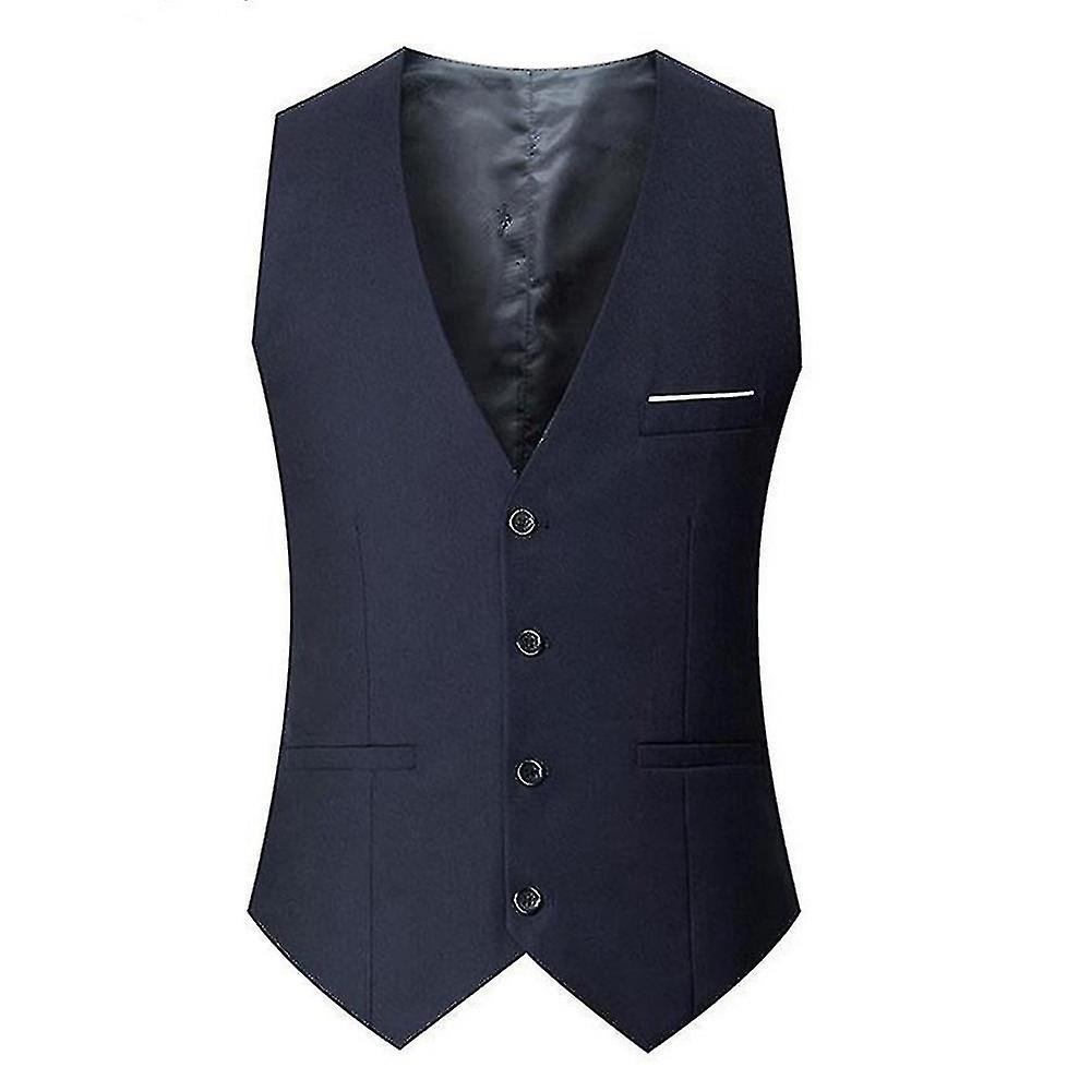 Herren-anzugweste In Übergröße, Schmale Passform, Ideal Für Beruf, Hochzeiten, Formelle Und Legere Anlässe. Einreihige Weste – Größe 5xl – Marineblau