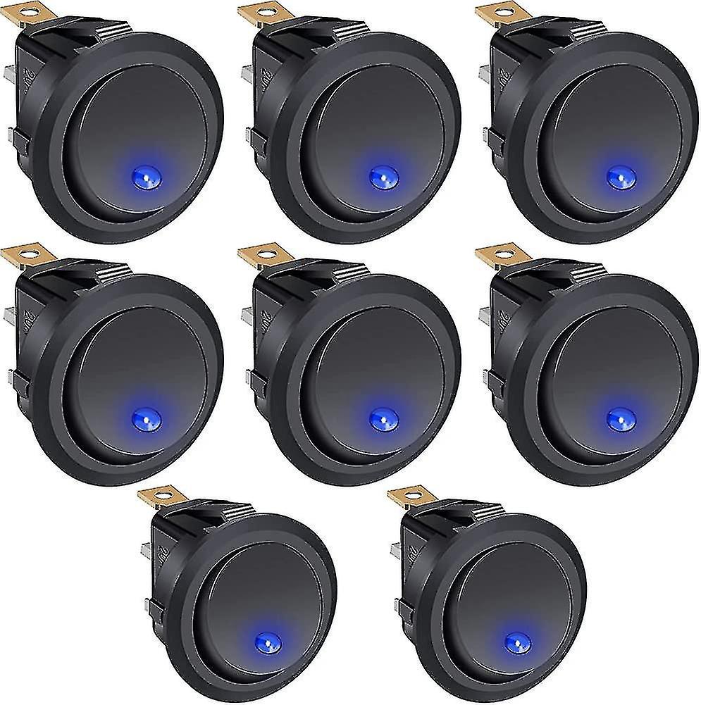 Packung Mit 8 Runden 20a 12v Dc Spst Ein/aus-kippschaltern Für Automobile