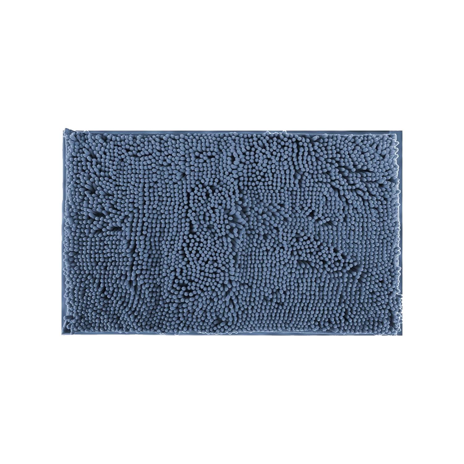 Weicher Chenille-badeteppich, 40 X 60 Cm, Saugfähig Und Schnelltrocknend, Maschinenwaschbar (nebelblau)