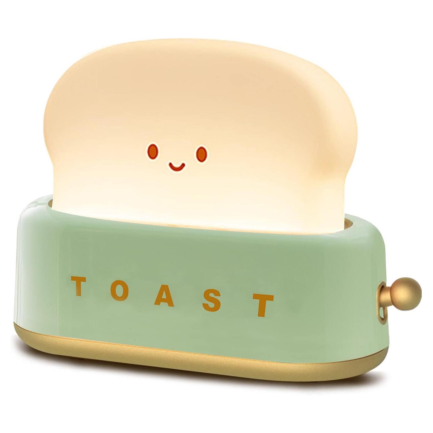 Lächelnde Toaster-lampe, Wiederaufladbares Nachtlicht In Form Eines Toasts, Dekorative Büro- Und Schlafzimmerleuchte, Stimmungsvolle Beleuchtung Für Wohnzimmer Oder Nachttisch, Originelle Geschenkidee