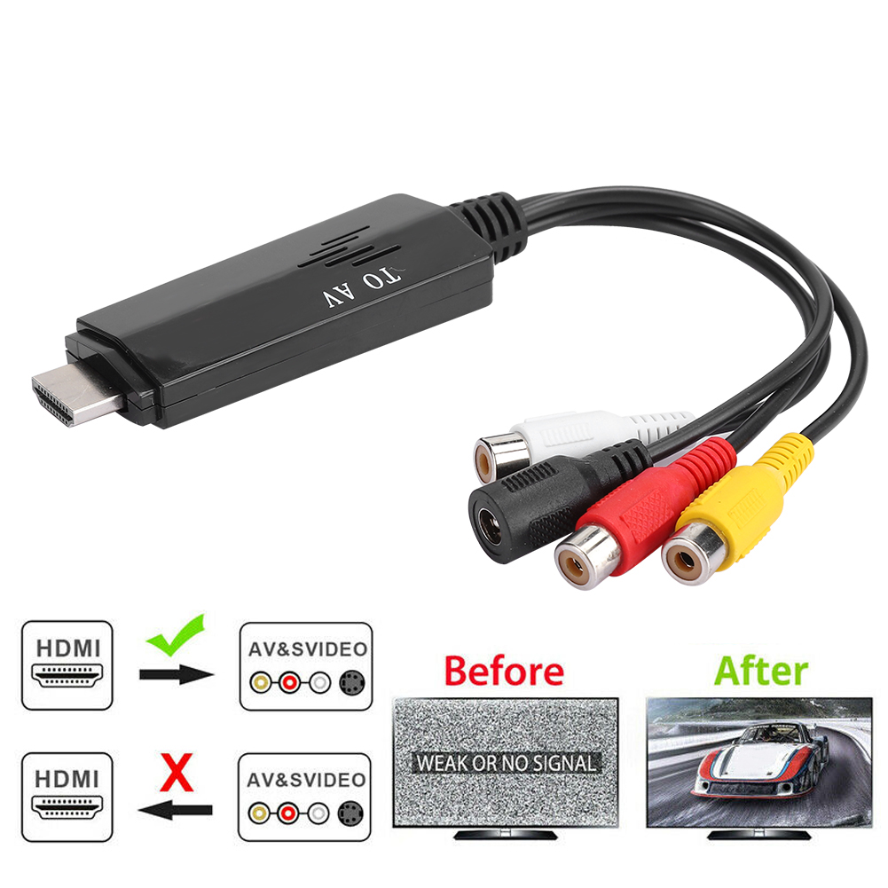 Hdmi-zu-rca-av-1080p-konverter Für Fernseher, Dvd-player Und Videorecorder