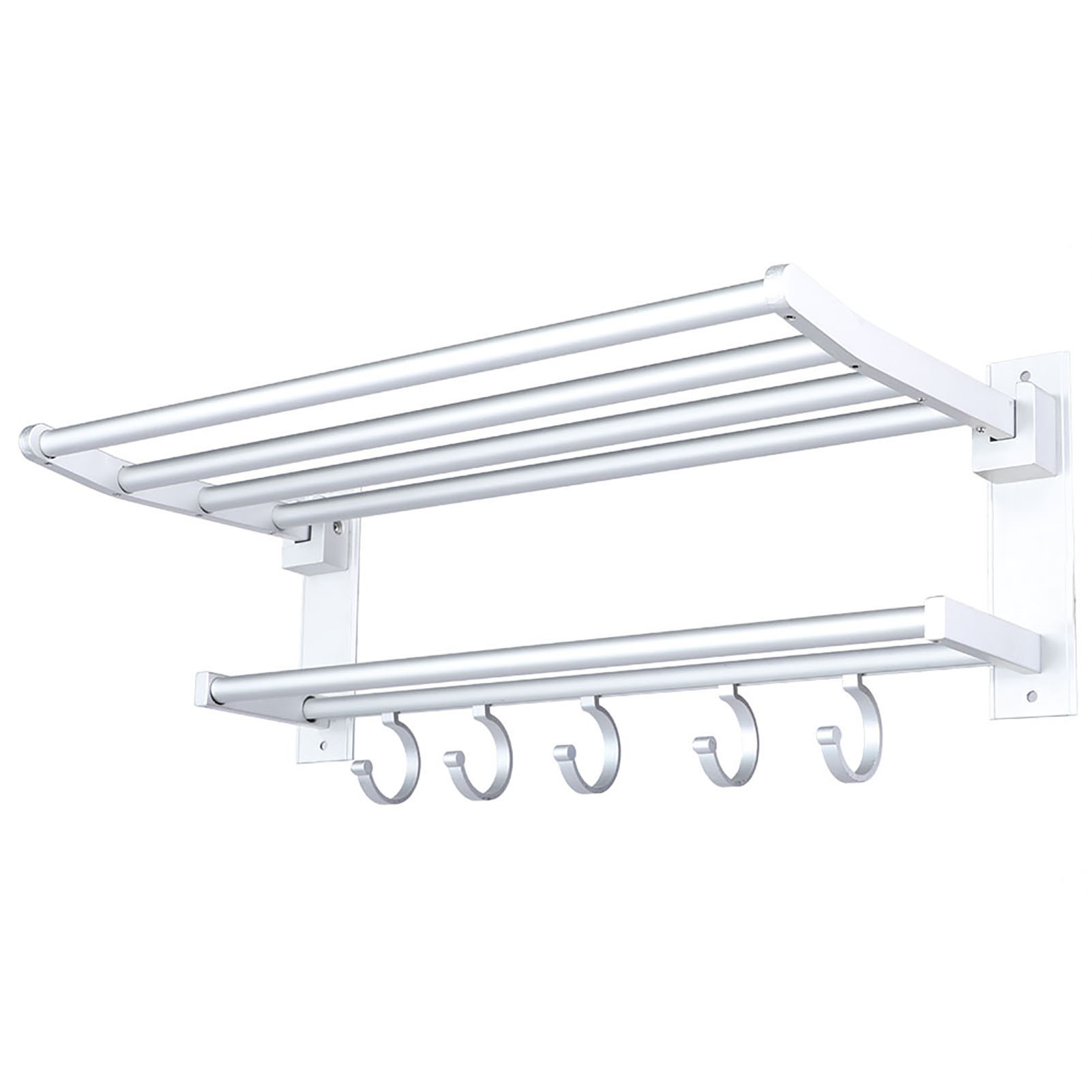 Doppelstöckiger, Wandmontierter Handtuchhalter Aus Aluminium Für Badezimmer, Handtuchablage 37 Cm