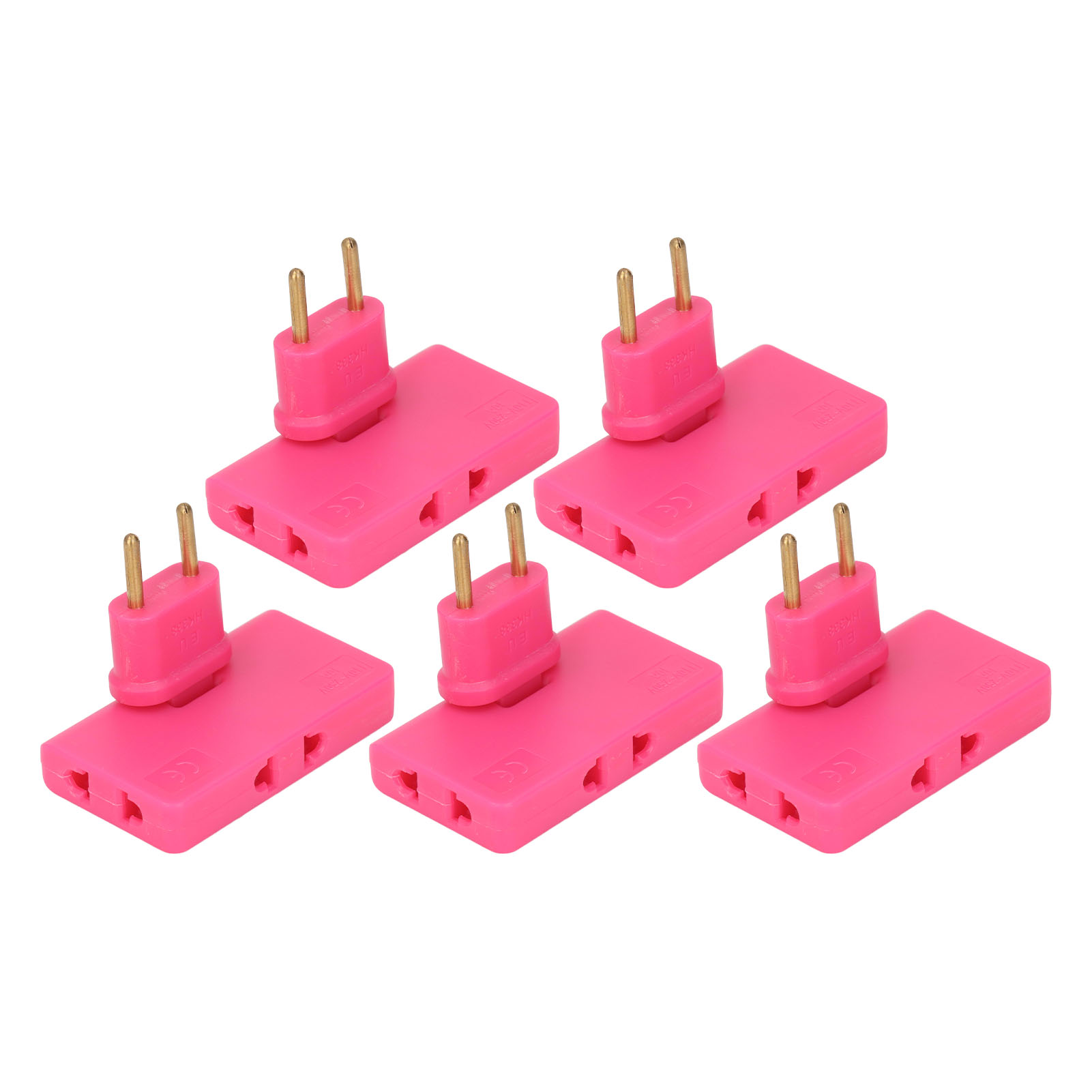 3-fach Eu-wlan-adapter (180°), 5-teiliges Eu-reiseadapter-set, 110–250 V, Rot/rosa