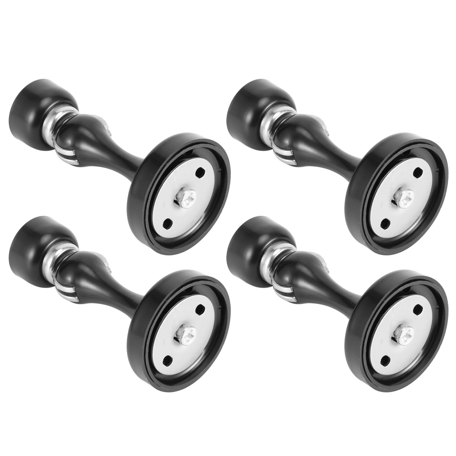 Magnetische Türstopper Aus Edelstahl, Zur Wand- Oder Bodenmontage, Mit Rückprallschutz (verdicktes Schwarz)