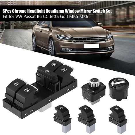 Verchromte Schalter Für Scheinwerfer Und Spiegel Volkswagen B6 Cc Mk5 Mk6