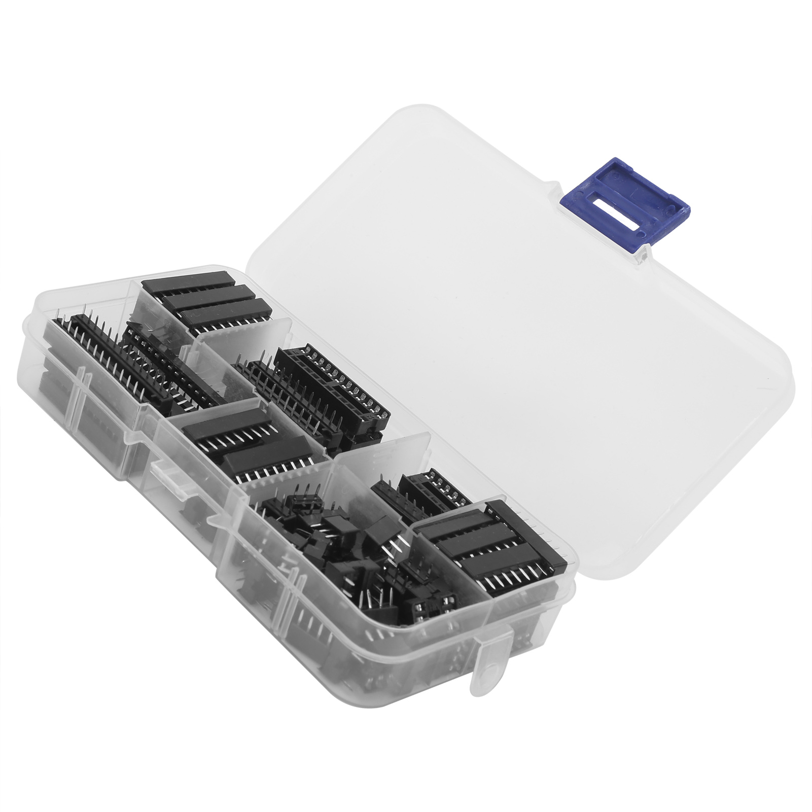 66-teiliges Sortiment An Ic-chip-sockeln Mit Flachen Stiften (dip) Für Integrierte Schaltungen, 2,54 Mm
