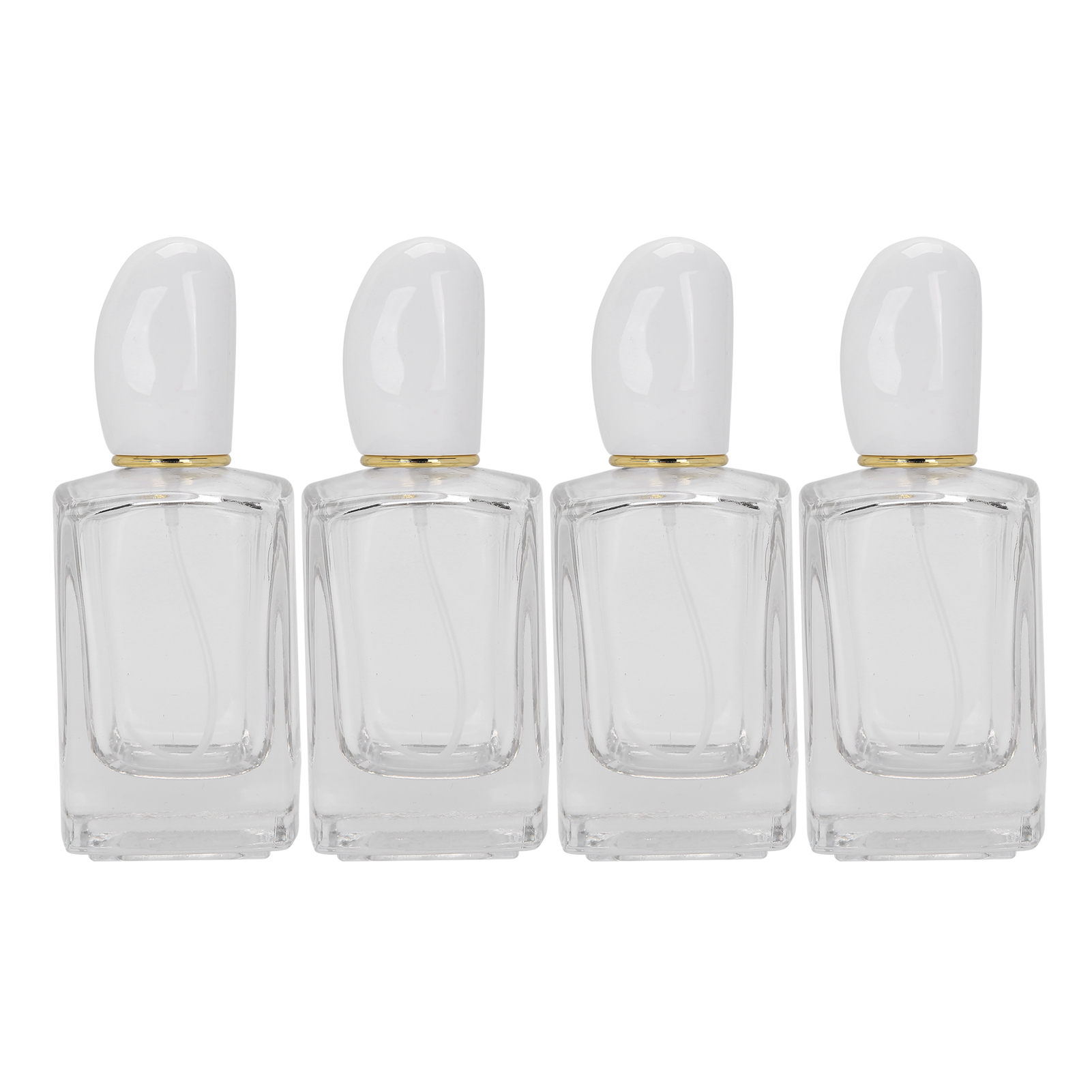 4-teiliges Set Wiederbefüllbarer Glasparfümflaschen, 50 Ml Leere Zerstäuber-sprühflasche Mit Weißem Verschluss