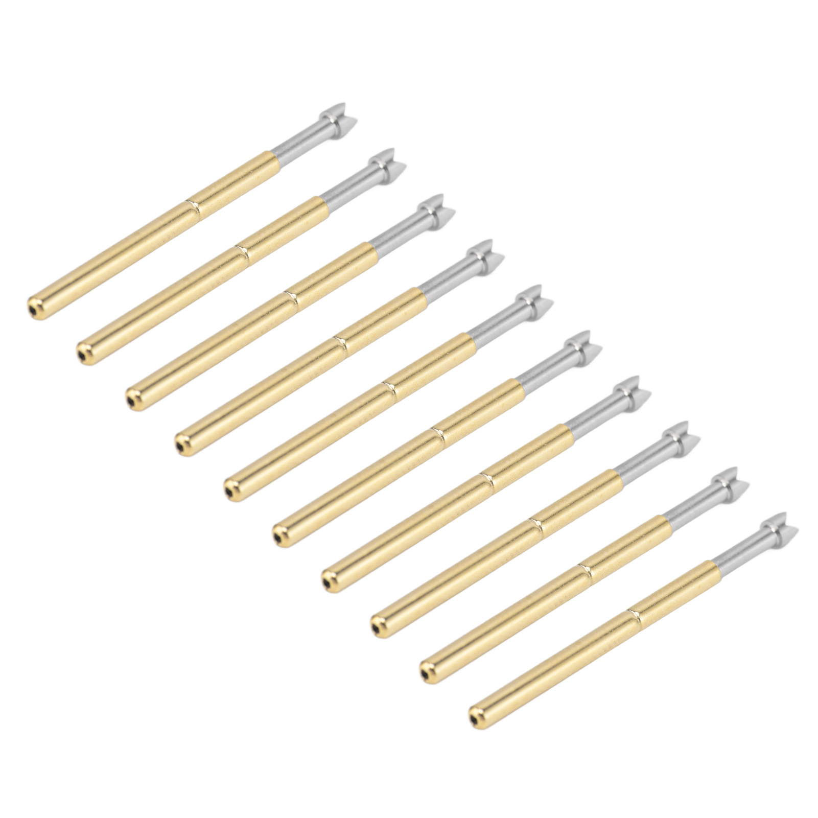 100 Stück Q-typ Pogo-pins, 4-poliger Kopf, Messing Und Edelstahl, 5 A Stromstärke, Leiterplattentest, Einfacher Austausch