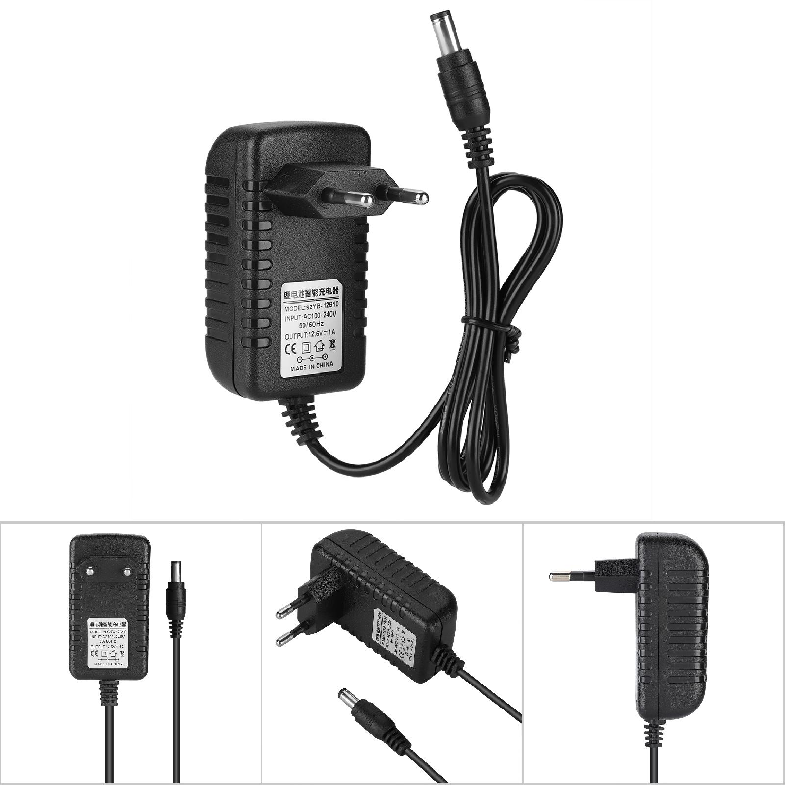 Adaptives 12,6-v/1-a-lithium-akkuladegerät Mit Mehrstufigem Schutz – 100–240-v-eingang Und Eu-stecker