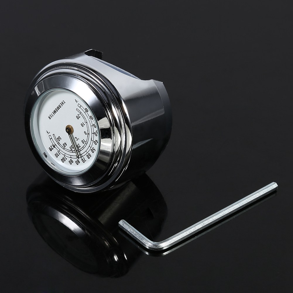Motorradlenkerhalterung 7/8" Bis 1" Mit Wasserdichtem Thermometer Und Weißem Temperaturregler
