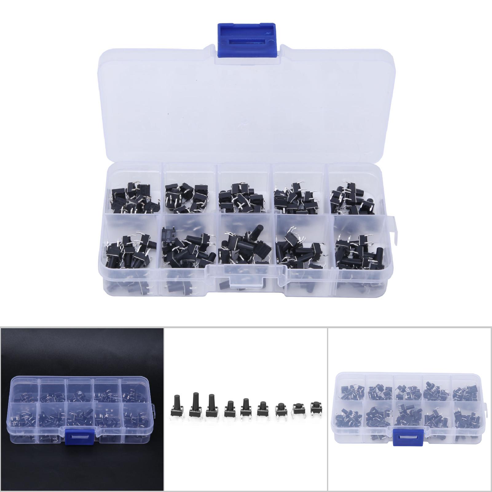 100 Stück Wasserdichte Berührungsschalter 6x6x4,3-13 Mm, Mikro-berührungstasten, 10 Werte