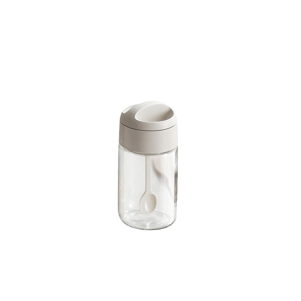 Set Aus Glasgewürzgläsern Mit Löffeln, 8,5 Oz Für Zucker, Salz Und Soßen, Ideal Für Die Küchenarbeitsplatte.