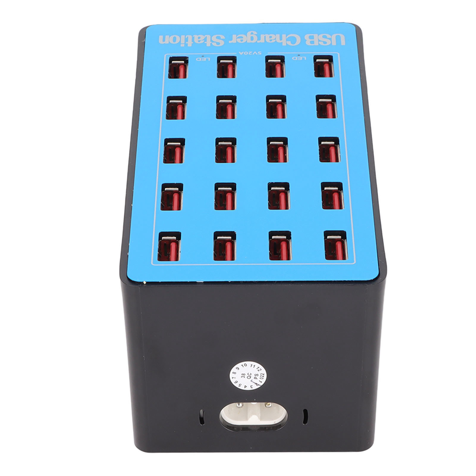 100-w-usb-ladestation Mit 20 Anschlüssen, 50°c-lüfter, 5v/20a-schnellladefunktion Für Smartphones Und Tablets, 100–240v-eu-stecker