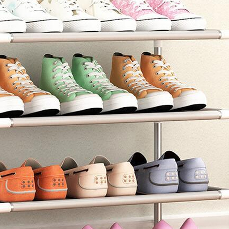 Dreistöckiges, Stapelbares Schuhregal Aus Robustem Kunststoff, Belüftete Aufbewahrung Für Studentenwohnheime, Hohe Kompressionskapazität.