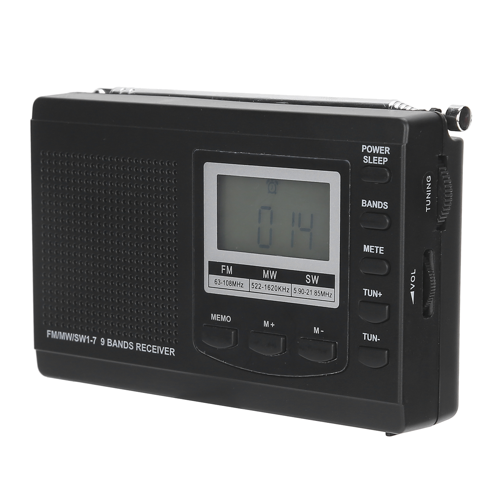 Tragbares Fm/am/oc-radio Mit Digitaluhr Und 3,5-mm-kopfhöreranschluss – Mini-stereo Hrd-310