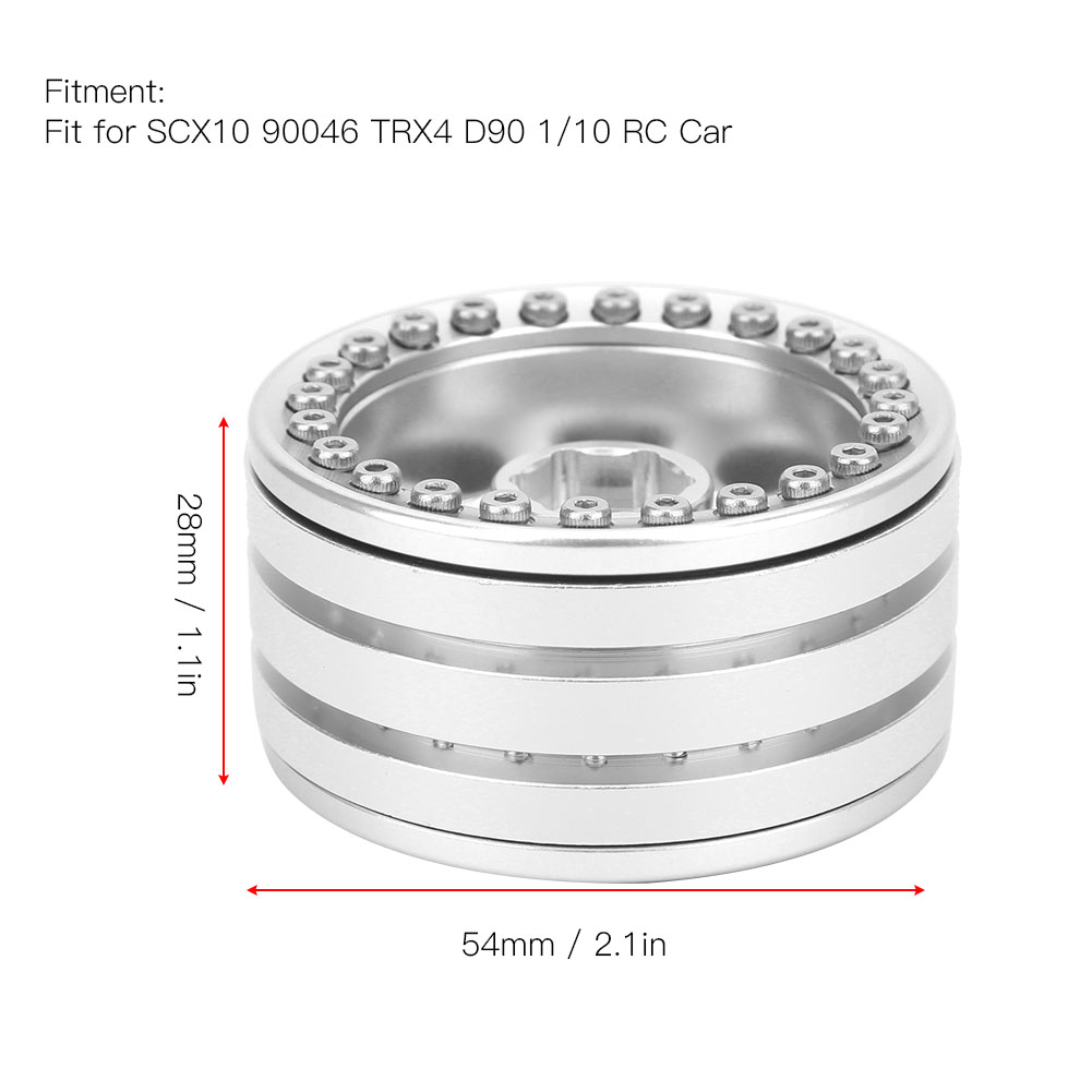 Stück 1,9 Zoll Beadlock-aluminiumfelgen Für Scx10 90046 Trx4 D90 - Silberweiß 1/10 Rc-car