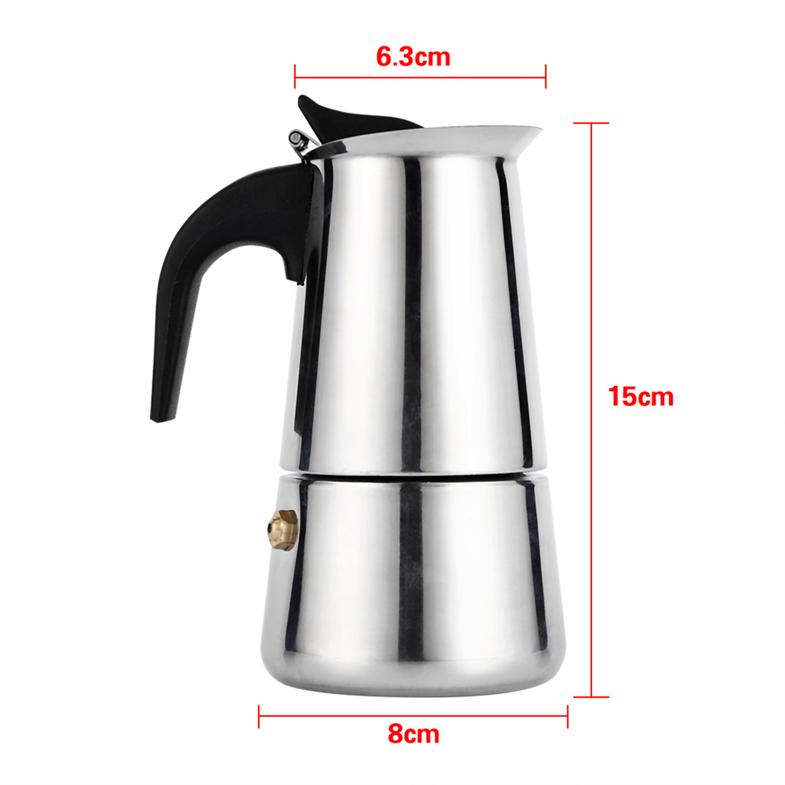 Italienische Moka-kaffeekanne Aus Edelstahl, 100 Ml, Für Den Herd