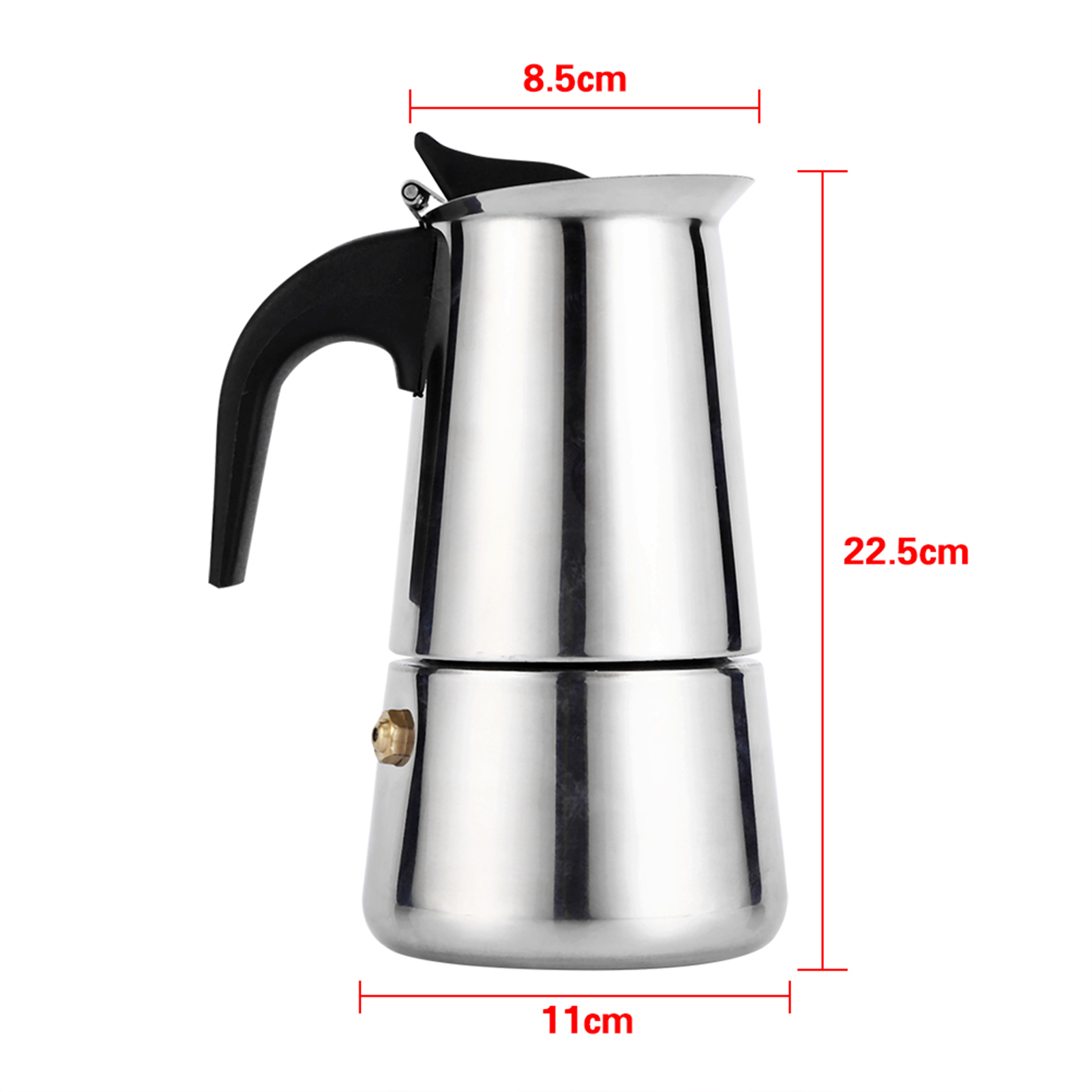Italienische Kaffeemaschine Aus Edelstahl Für Herd, Büro Oder Zuhause (450 Ml)