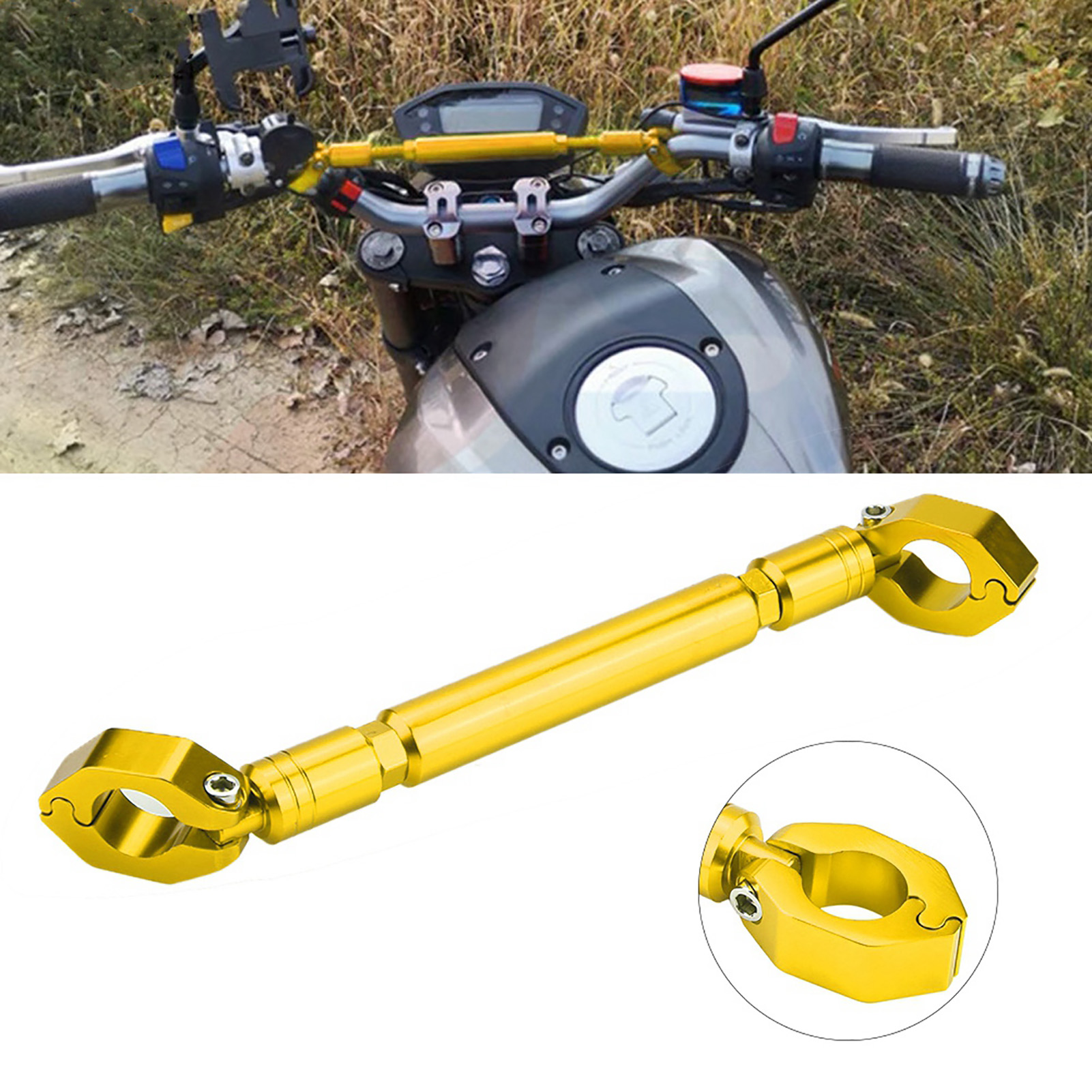 Motorrad-querträger Aus Aluminiumlegierung, Ausbalanciertes Lenkerzubehör (gold)