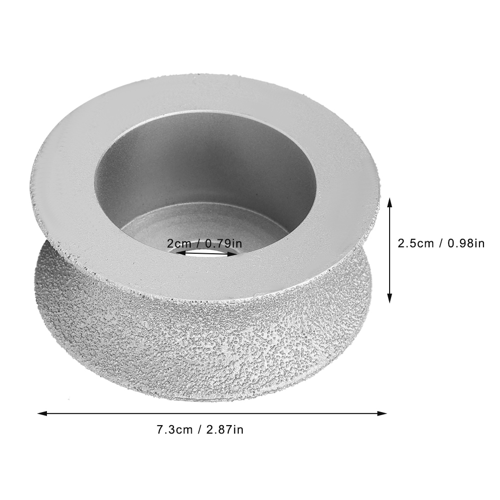 7,3 Cm Konkav Gelötete Diamantschleifscheibe Für Stein, Keramik Und Glas, 2,5 Cm Dick