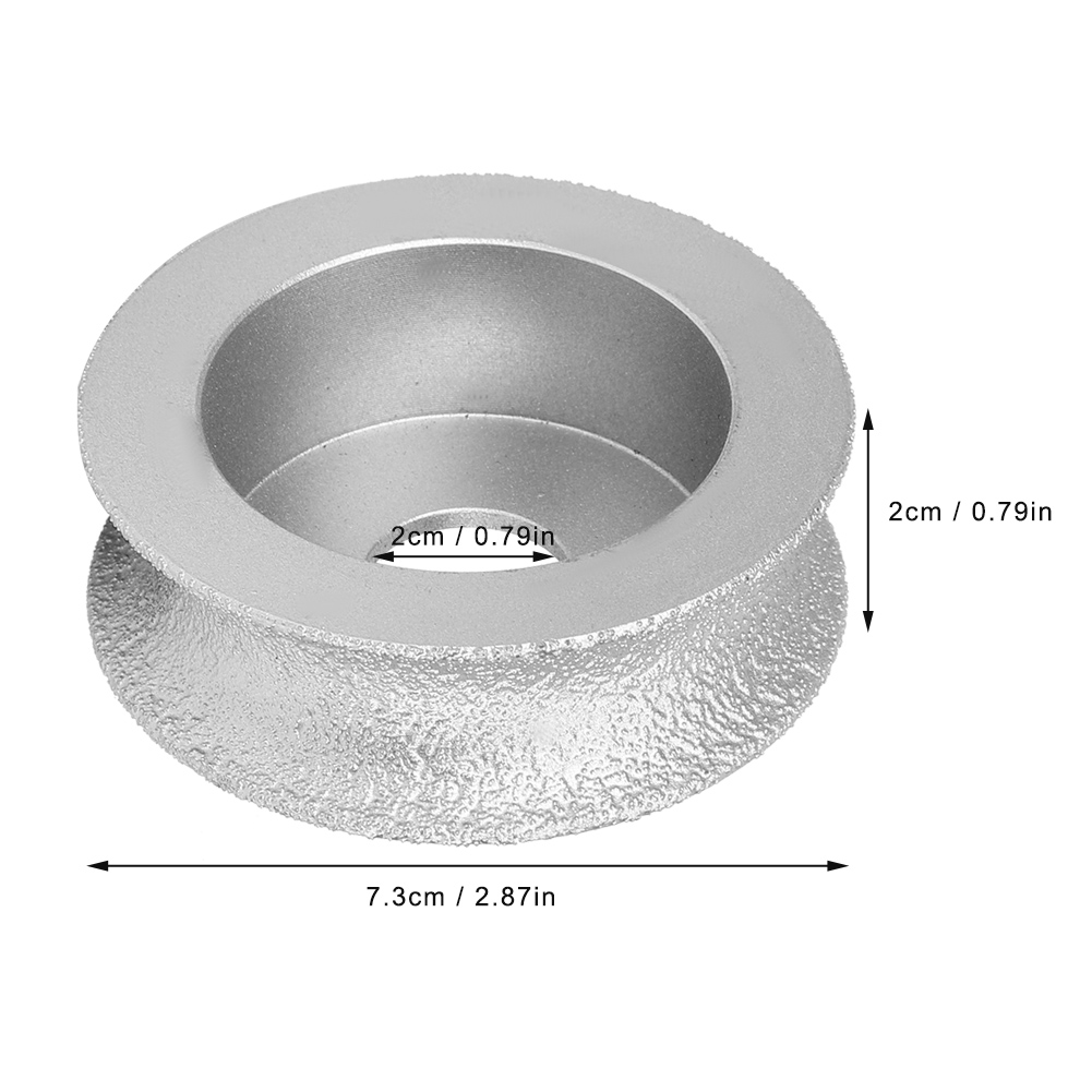 Konkav Gelötete Diamantschleifscheibe, 7,3 Cm, Für Stein, Keramik, Glas – 2,0 Cm Dick