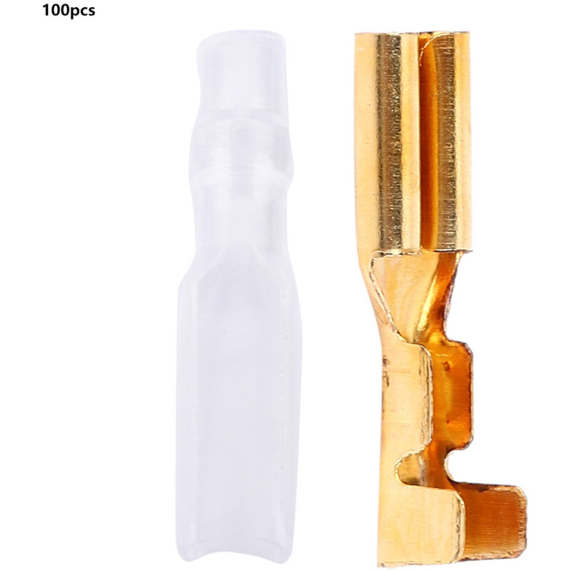 Set Mit 100 Vergoldeten 2,8-mm-messing-crimpverbindern Für Auto-audio- Und Elektrokabel