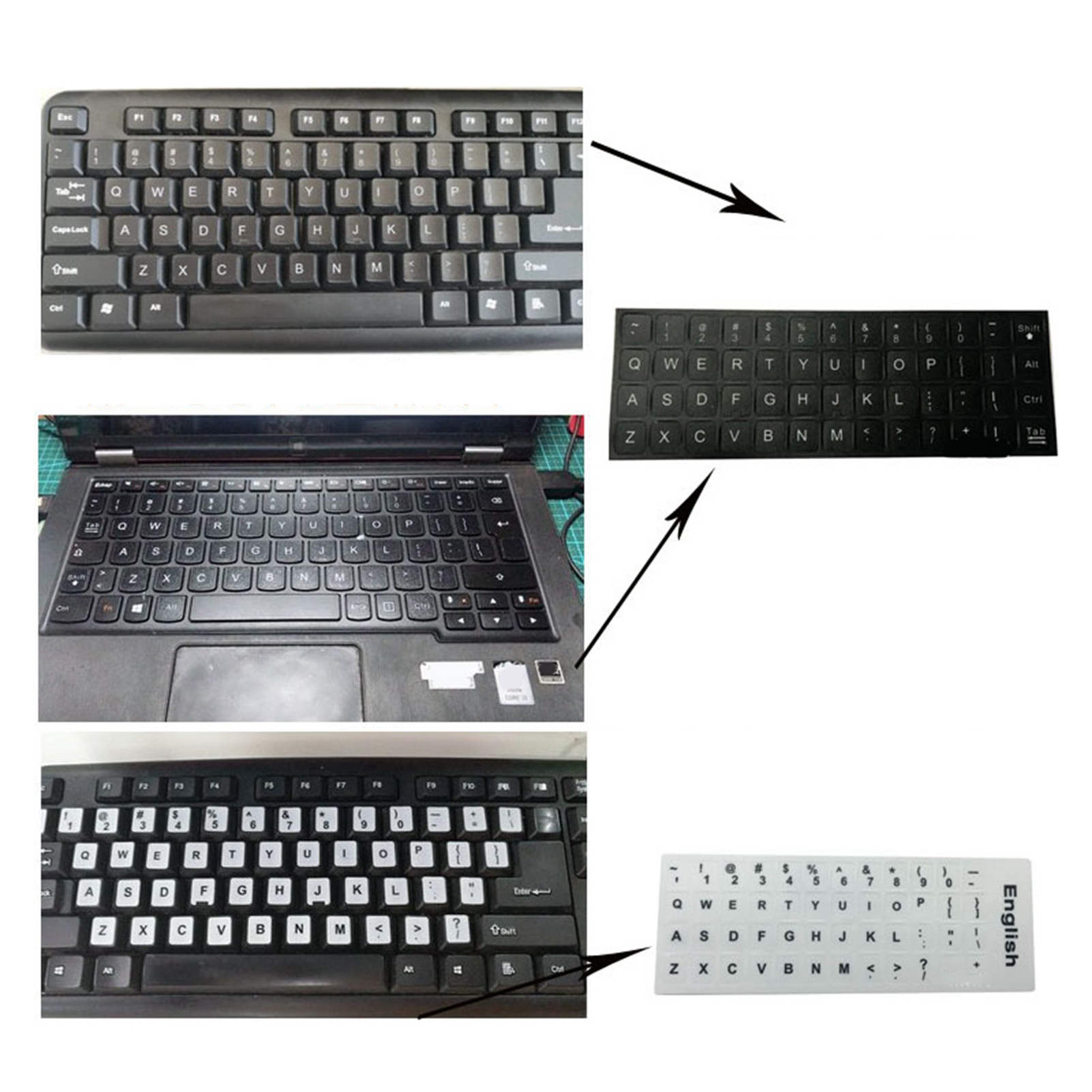 Thailändische Tastaturbeschriftung (15,6 Zoll) Aus Mattiertem, Strapazierfähigem Pvc Mit Orangefarbenen Buchstaben Auf Schwarzem Hintergrund. Langlebiger Schutz Für Thailändische Laptop-tastaturen.