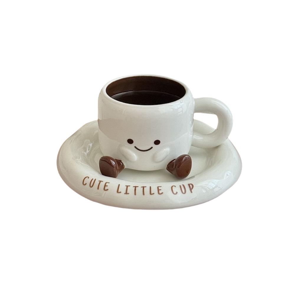 3d-keramikbecher Mit Smiley – Lustige Kaffee- Und Teetasse Mit Untertasse – Stilvolles Geschenk Für Frauen Und Freundinnen – Spülmaschinen- Und Mikrowellengeeignet