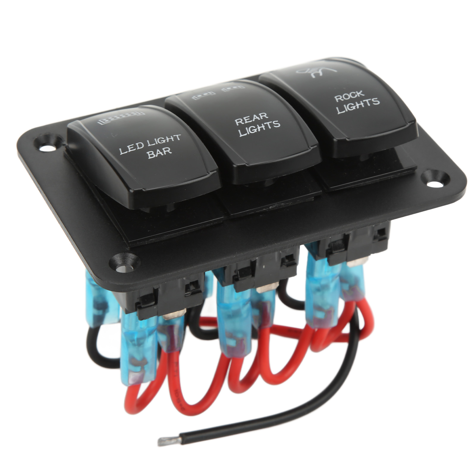 5-poliger, 3-positionen-wippschalter Mit Blauer Hintergrundbeleuchtung Für Led-lichtleiste, 12–24 V Dc – Boot, Auto, Atv, Utv