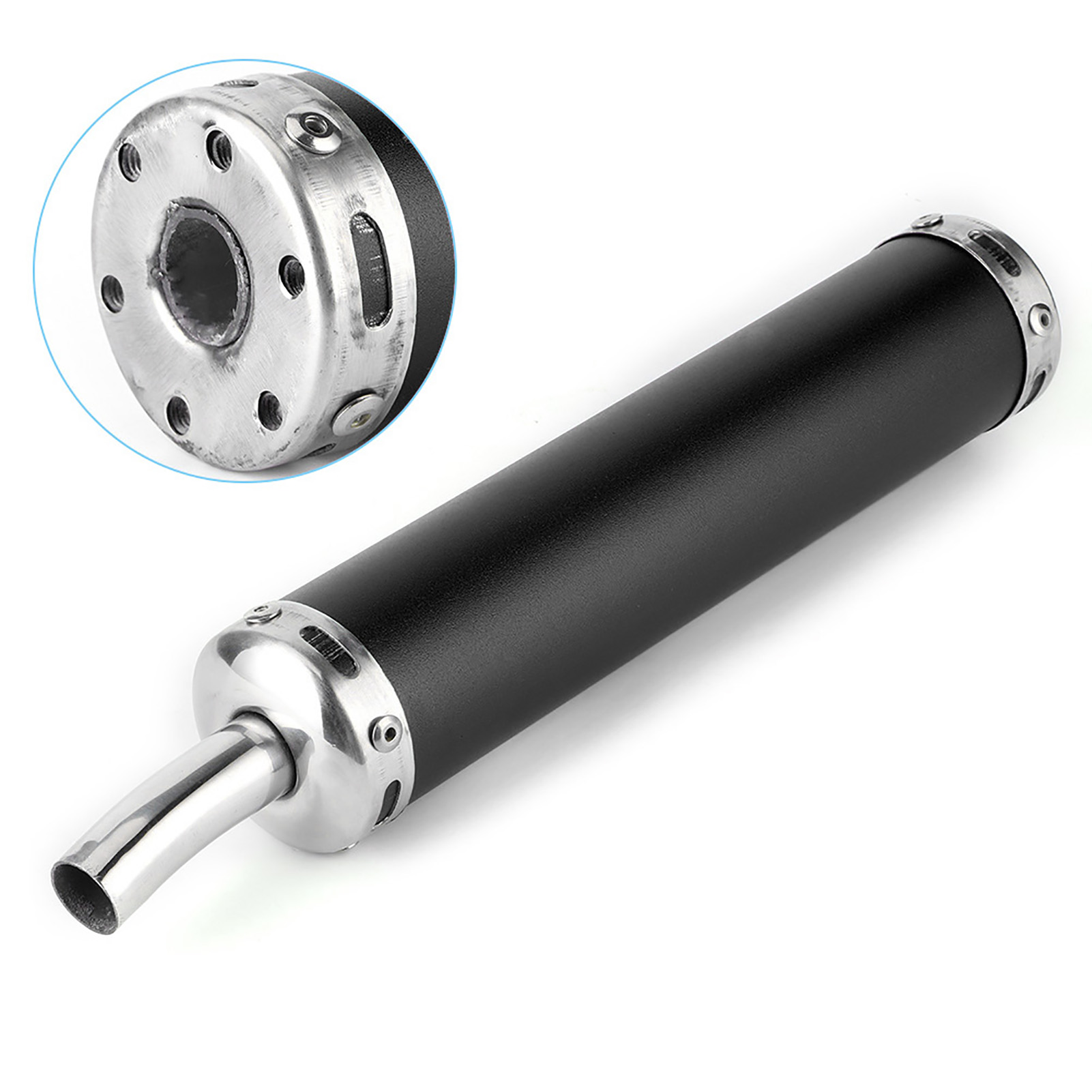 20-mm-edelstahlschalldämpfer Für Zweitaktmotorräder – Modifiziertes Schwarzes Teil