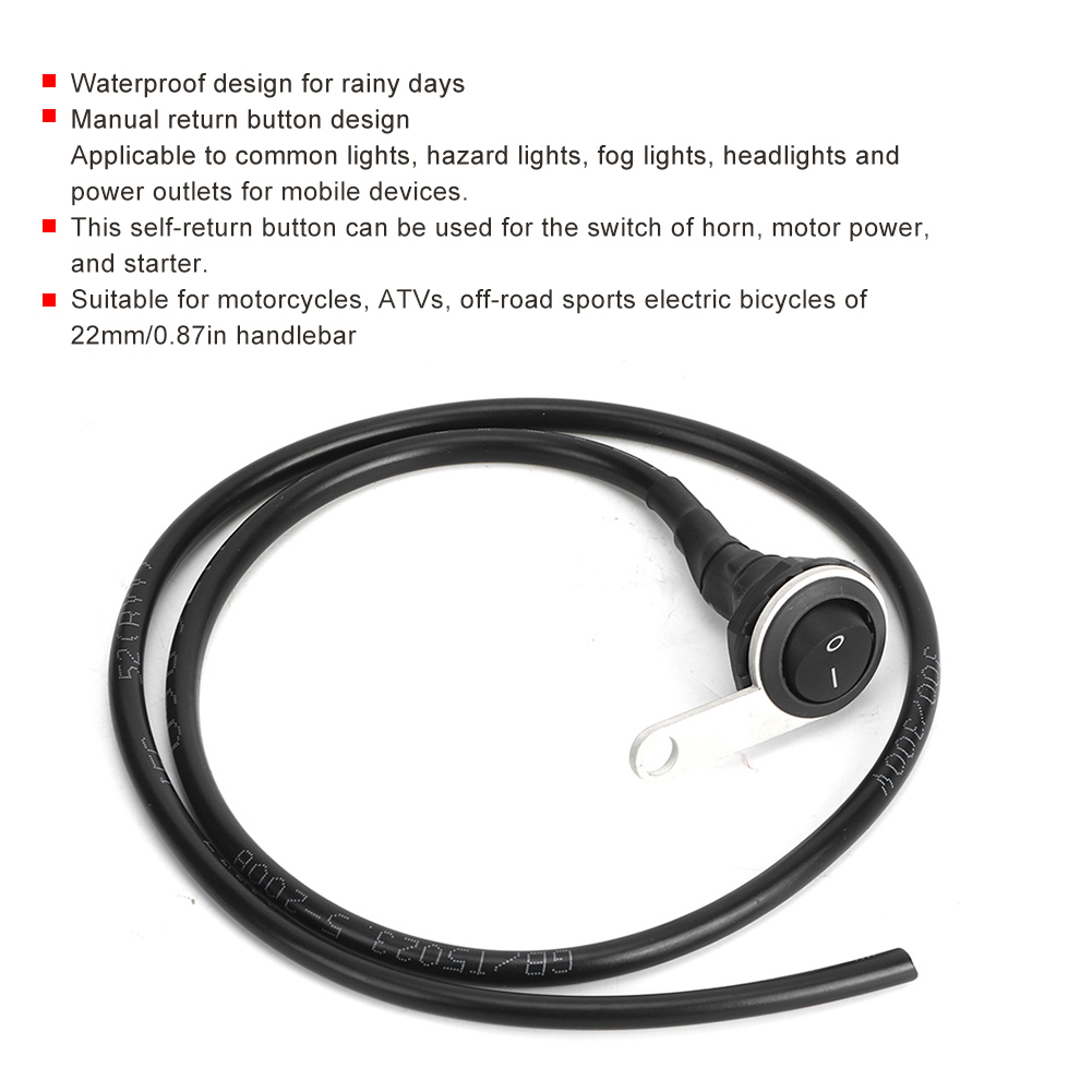 Wasserdichter Stahlschalter Für Motorrad- Und Quad-lenkerscheinwerfer, 22-mm-modifikation