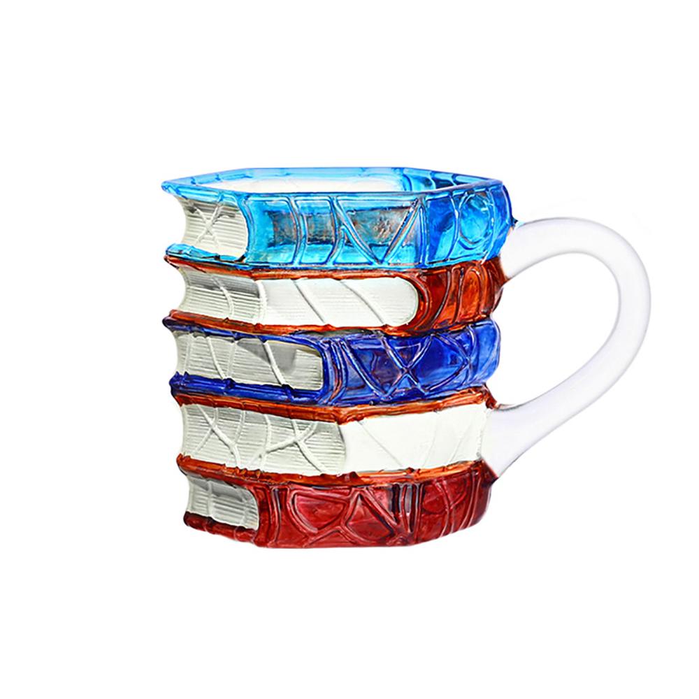 Handbemalter Kaffeebecher Mit Gestapelten Büchern, 325 Ml, Unzerbrechliches Geschenk Für Leseratten Und Bücherliebhaber, Ideal Für Heiße Und Kalte Getränke