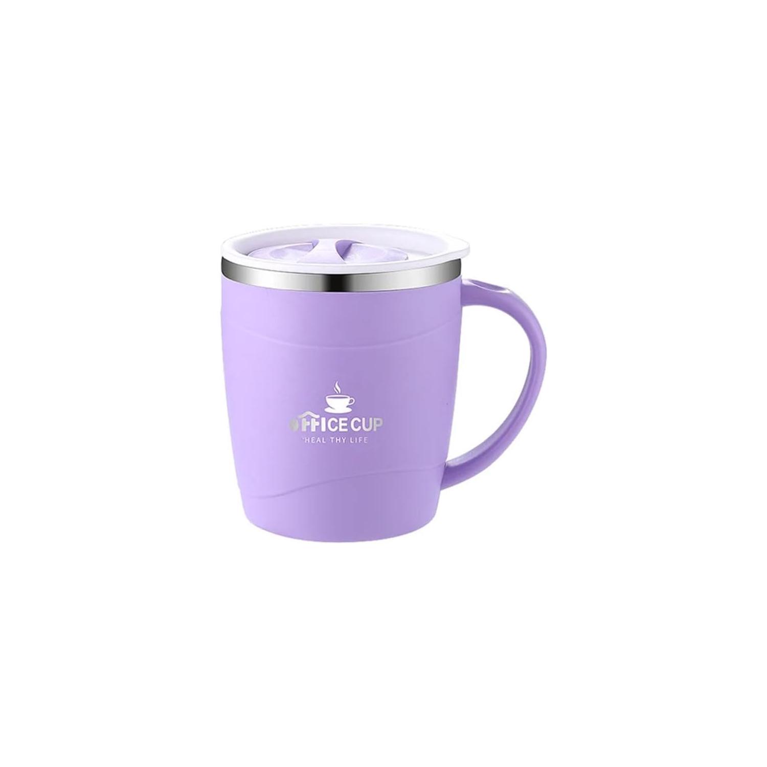 Doppelwandiger, Isolierter Kaffeebecher Aus Edelstahl 304 Mit Deckel, Henkel Und Integrierter Messskala, 500 Ml