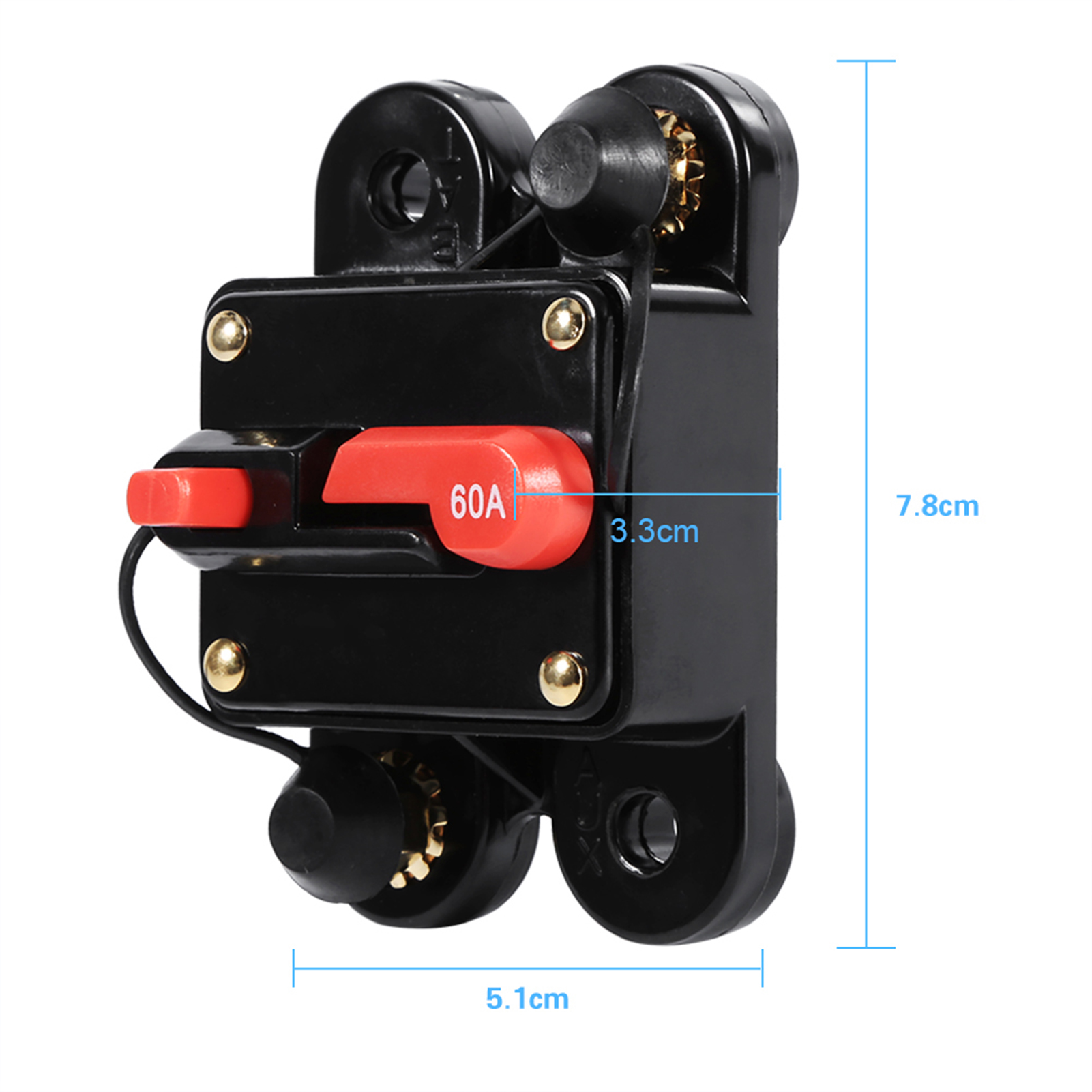 Wasserdichter 12-24v 50a-100a Sicherungshalter Mit Rückstellbarem Leitungsschutzschalter Für Auto Und Boot – Neues 60a-modell
