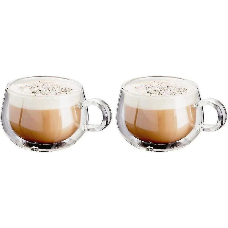Doppelwandige Glaskaffeetassen Mit Henkeln, 2er-set (50 Ml/150 Ml/280 Ml) - 150 Ml