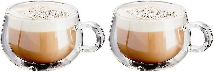 Doppelwandige Glaskaffeetassen Mit Henkeln, 2er-set – 50 Ml – 50 Ml