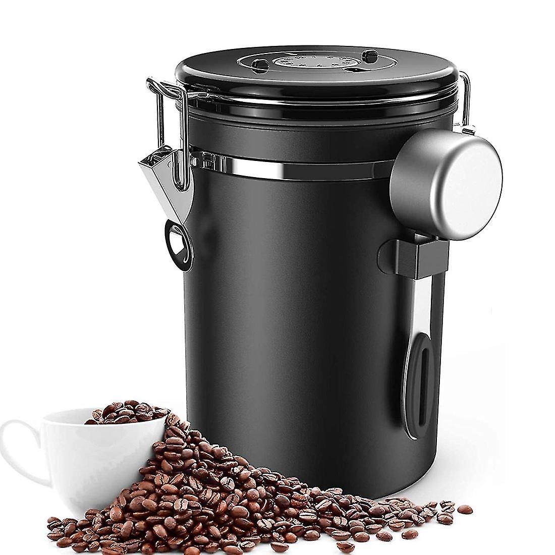 500g Luftdichter Kaffeebohnenbehälter, 1,8l Bohnenbehälter, Vakuum-kaffeebox Mit Integriertem Löffel Zur Kaffeeaufbewahrung.
