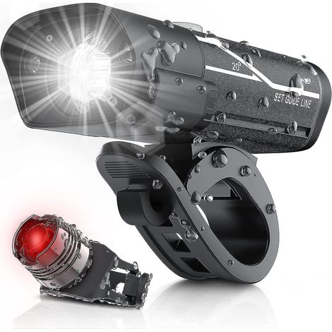 Usb-wiederaufladbares Fahrradlichtset Mit 1000 Lumen, Ultraheller 3-led-fahrradscheinwerfer, Ipx5 Wasserdicht, 360° Drehbar, 3 Schalter.