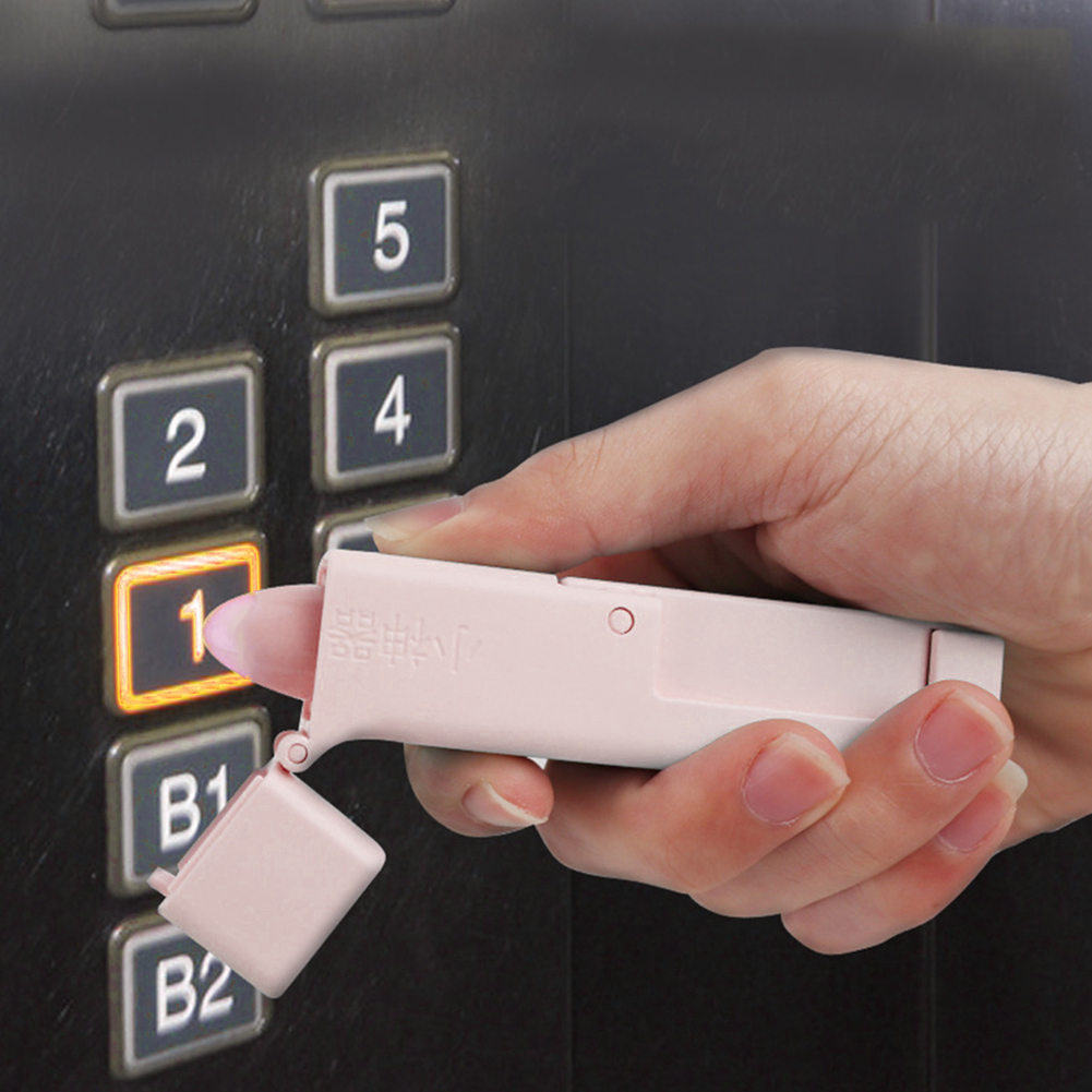 Tragbarer, Wiederverwendbarer Abs-hebegriff Für Aufzugsknöpfe – Anti-kontakt-schutzzubehör (pink)