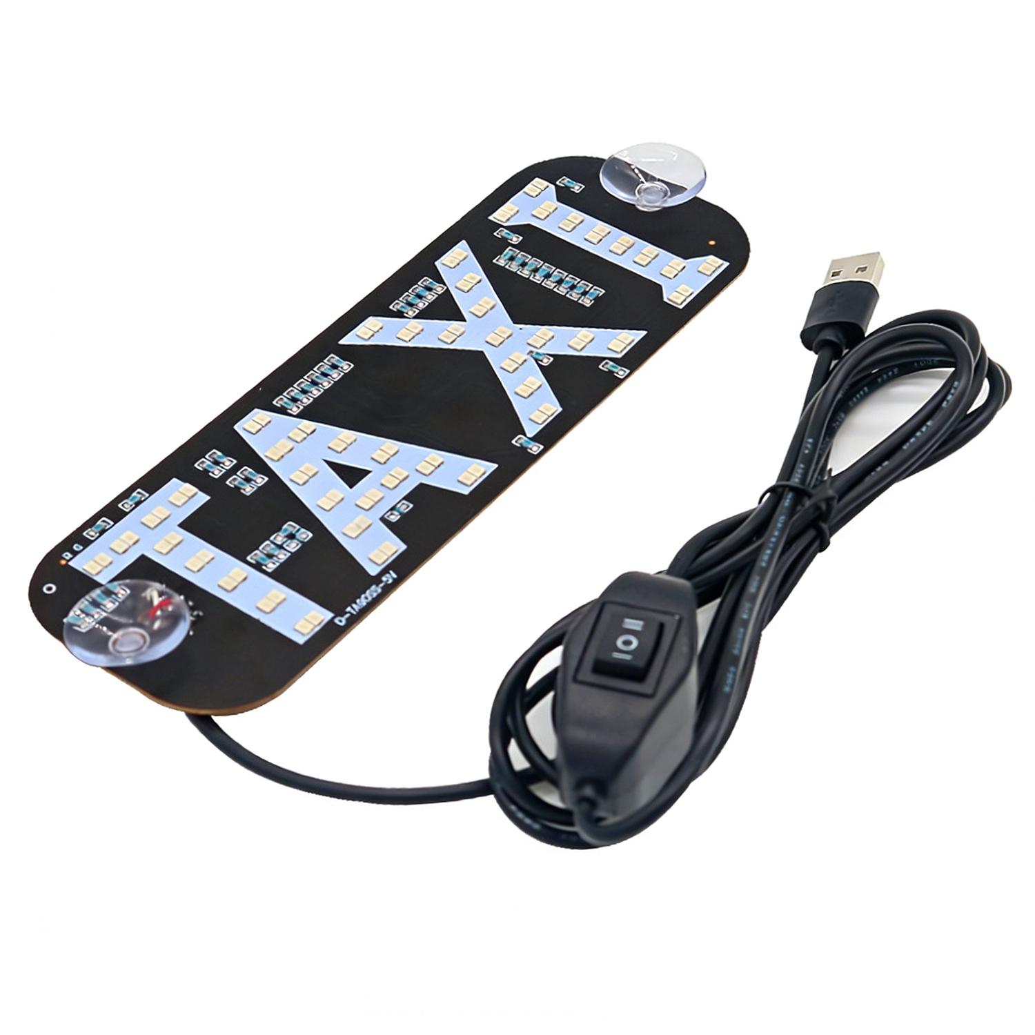 Led-taxischild, Beleuchtetes Logo Für Die Autoscheibe, 12v/24v Stromversorgung Über Zigarettenanzünder, Ideal Für Fahrer Von Fahrdienstvermittlungsdiensten (rote/grüne Farben, Manueller Schalter)