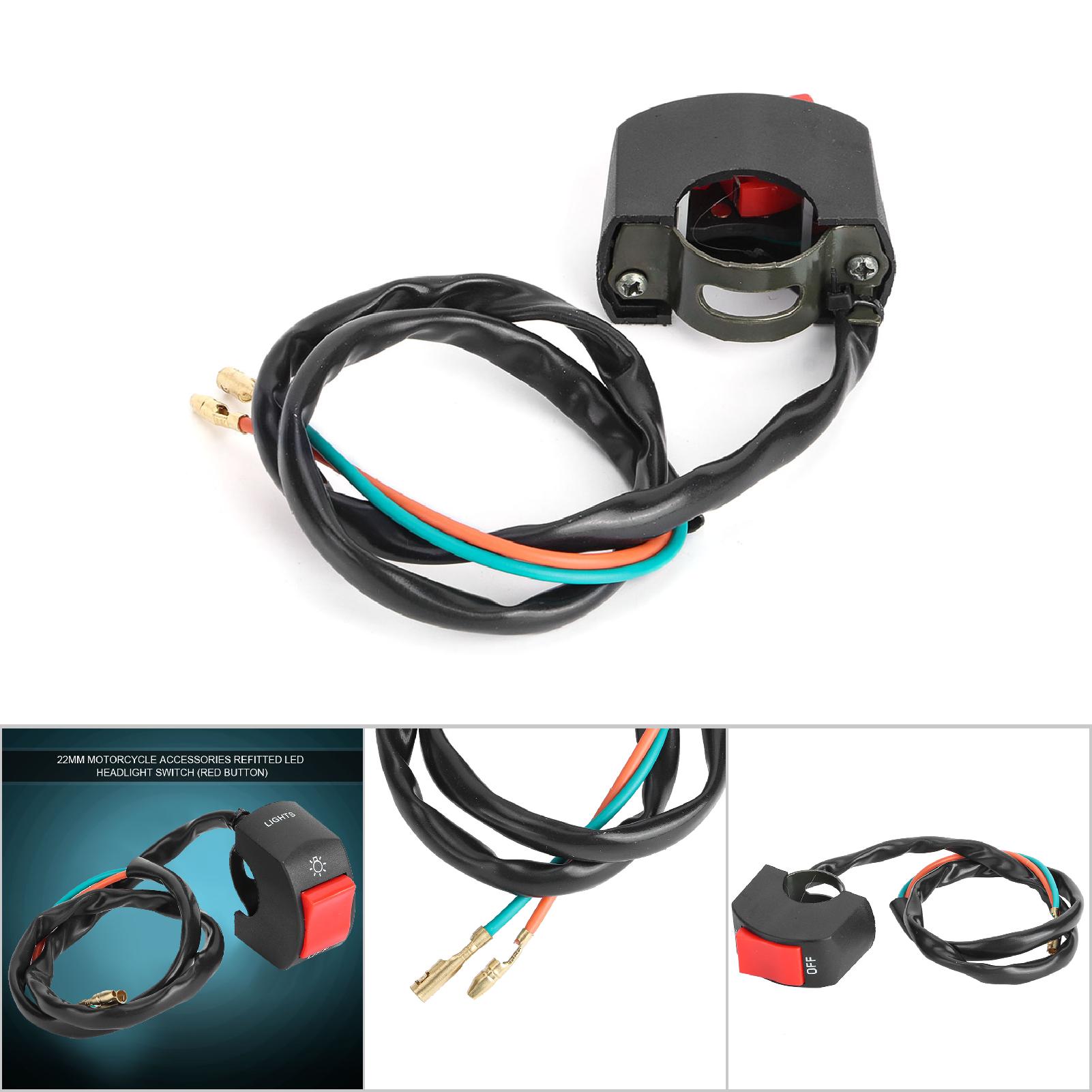 Motorradscheinwerfer-led-ein-/ausschalter Mit Rotem Knopf – 7/8-zoll-lenkerhalterung