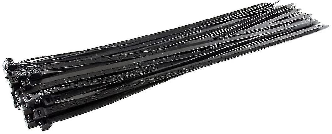 Lange, Robuste Silberne Kabelbinder, 370 Mm X 4,8 Mm, 100er-packung, Aus Hochwertigem Nylon, 610 Mm X 9 Mm Reißverschluss, Schwarz