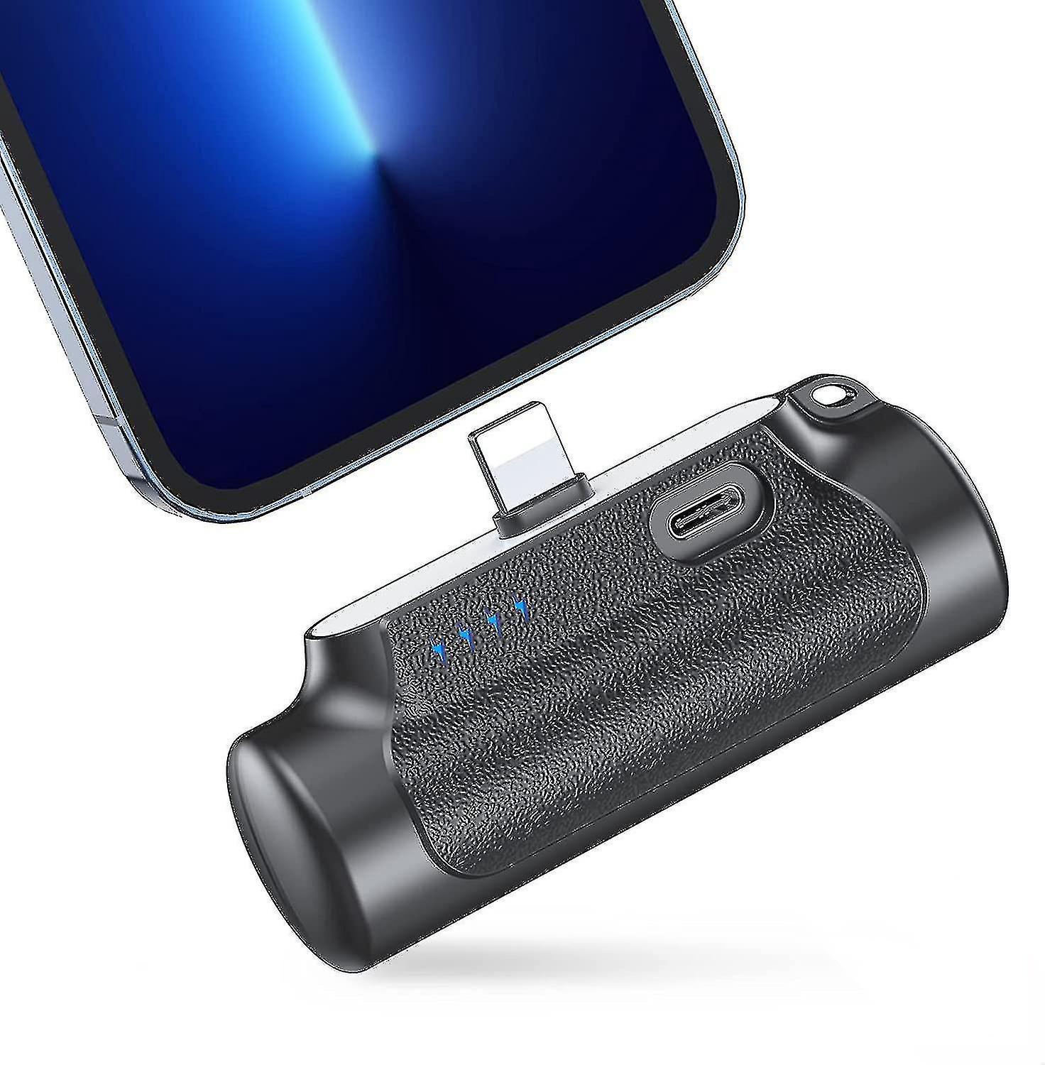 Tragbare Powerbank, Ultrakompakter 4500-mah-mini-lader, Kompatibel Mit Iphone – Schwarz