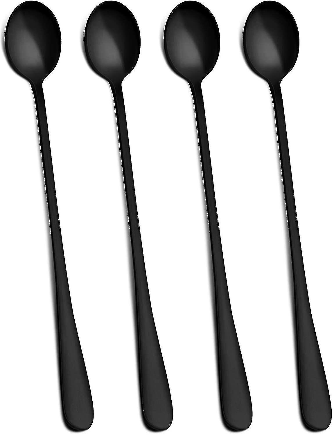 23 Cm (9 Zoll) Lange Eistee-löffel, 4er-set – Schwarz