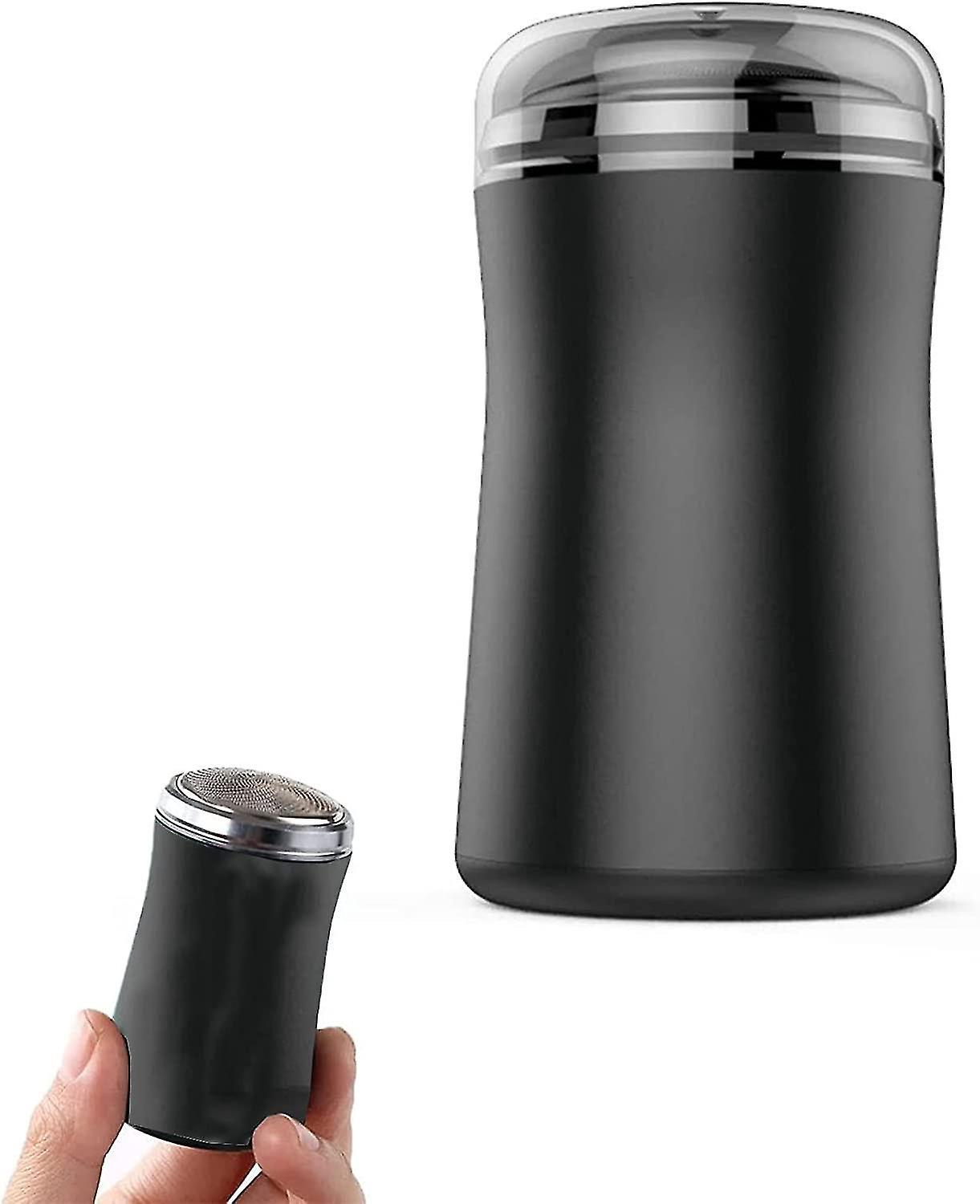 Mini-shave Tragbarer Elektrorasierer, Abwaschbarer Mini-shave Elektrorasierer, Herren-taschenrasierer Mit Rotationsfunktion – Schwarz