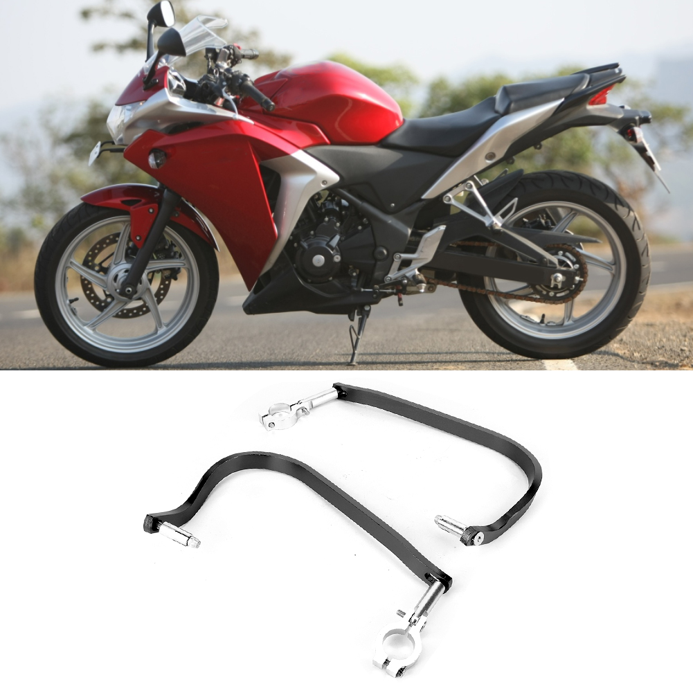 2-teiliger Motorradlenkerschutz, Sturzsicher, Verstärkte Handschützer (schwarz)