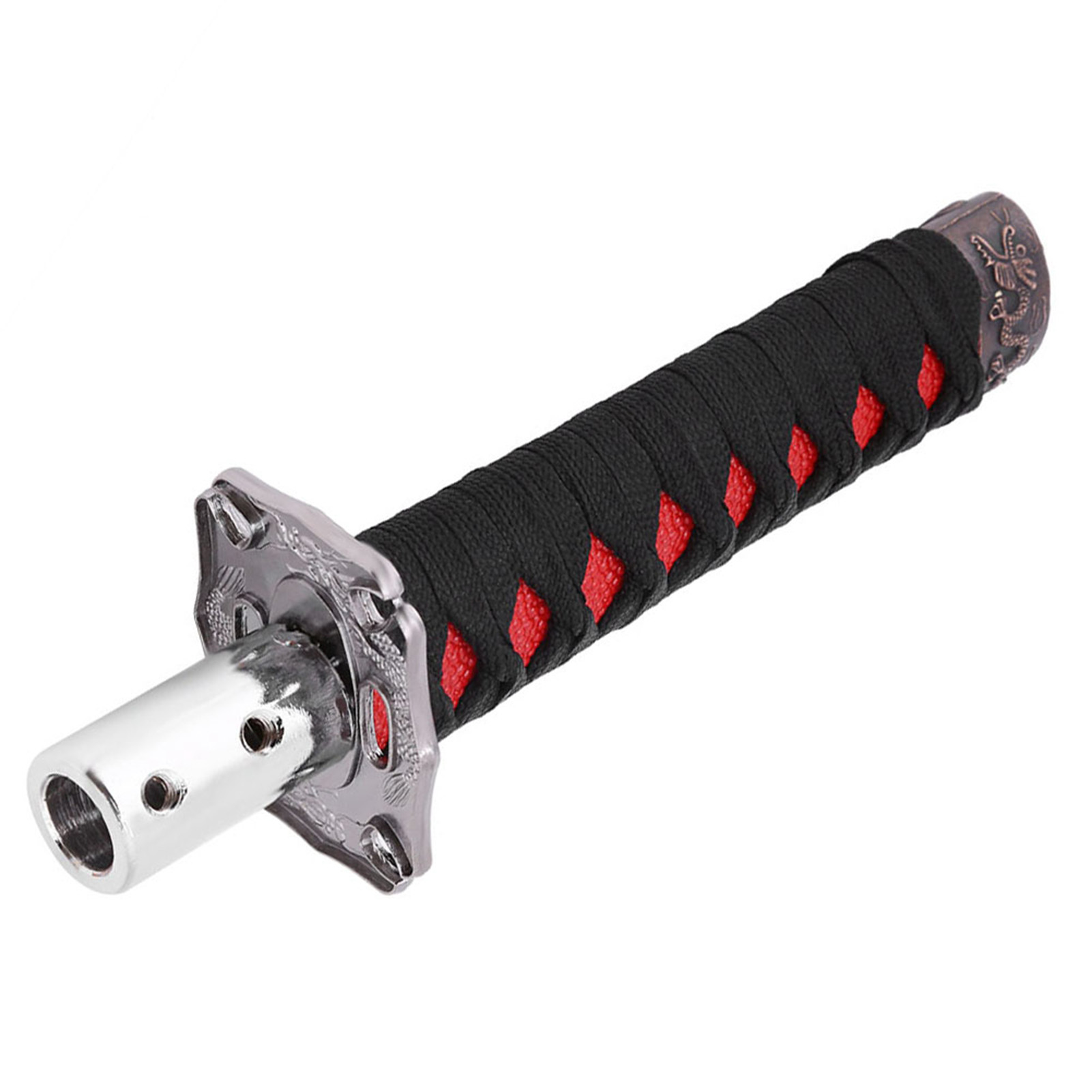 Schaltknauf Im Katana-stil, Universeller Japanischer Schaltknauf Mit 4 Adaptern, Schwarz Und Rot