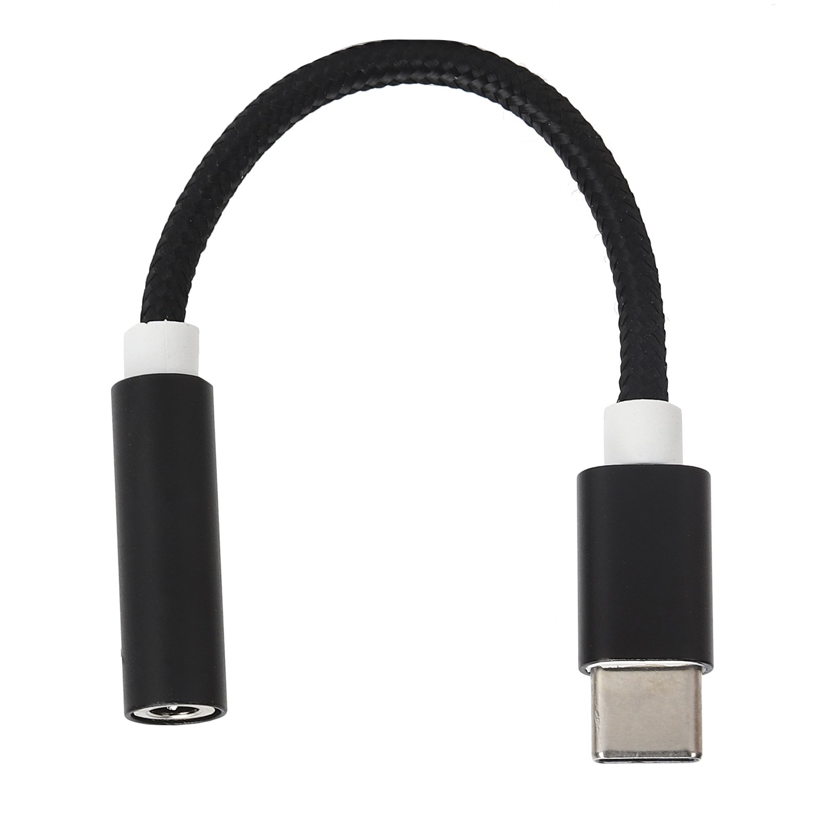 Usb-c-auf-3,5-mm-audioadapter Mit Geflochtenem Kopfhörerkabel – Kompatibel Mit Letv Und Xiaomi (schwarz)