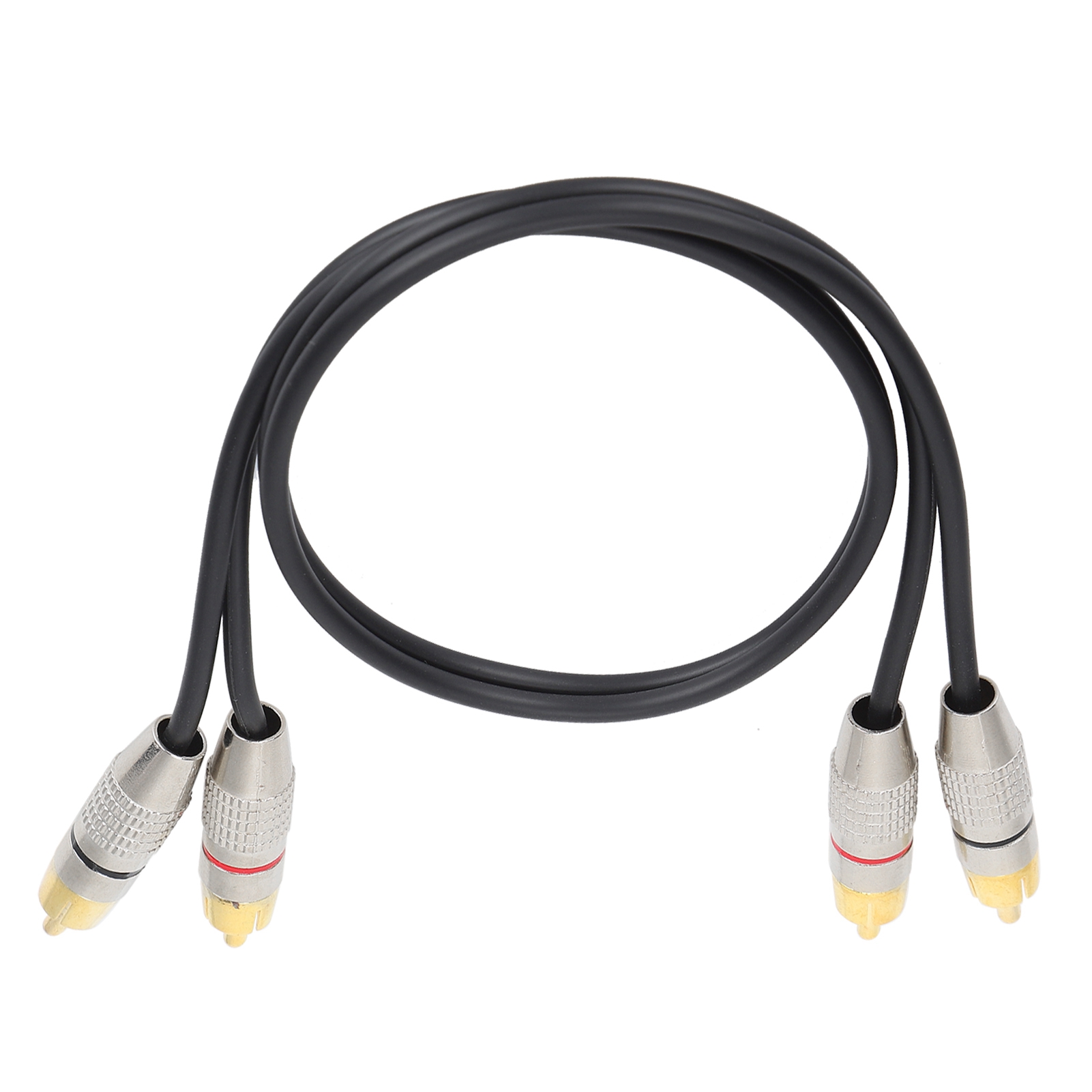 Rca-stecker Auf 2 Rca-stecker-audiokabel Mit Aluminiumlegierungsstecker Für Xbox 360 – Schwarz, 2 M / 6,6 Ft