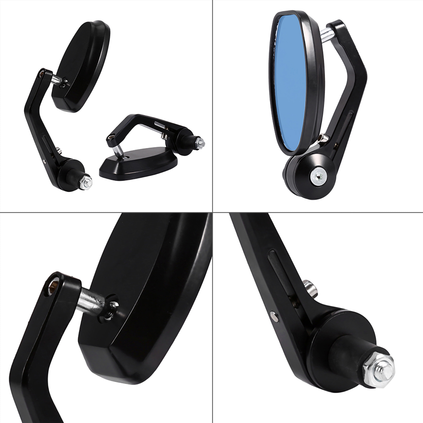 Paar Motorrad-lenkerendenspiegel 7/8" Schwarz - Aktionspreis Rückspiegel